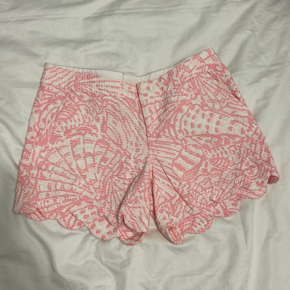 Pink & White Lilly Pulitzer Buttercup Short Scalloped Hem Size 0